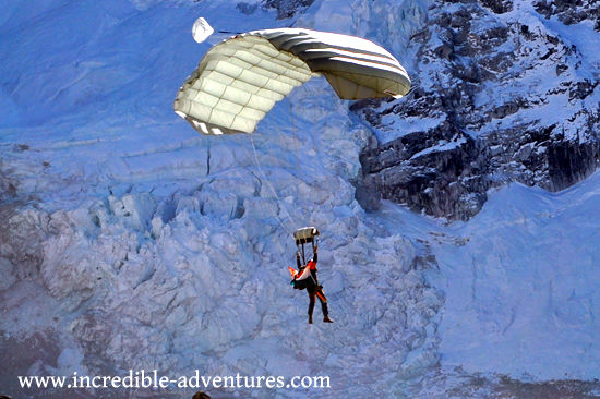 Skydive Everest 2013. Tandem parachute jump at the top of the world.