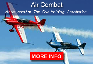 Air Combat USA aerial combat offered year round from coast to coast. Fly a Marchetti SF260 sitting side by side with an experienced pilot/instructor as you thrill to the challenge of an aerobatic dogfight adventure.