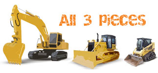 Drvie any two: Excavator, or Bulldozer or Skid Steer