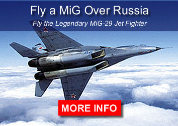 Fly a MiG fighter jet over Russia. Fly the legendary MiG-29 jet fighter.