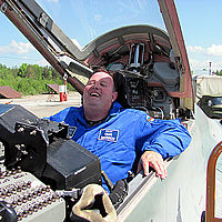 The look on Craig's face is priceless. It's the look of a man living his dream in a MiG-29.