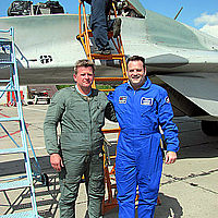 Andrew from South Africa flew a MiG-29 to the edge of space with Russian test pilot Andrey Pechionkin. He traveled to Russia with his friend Craig.