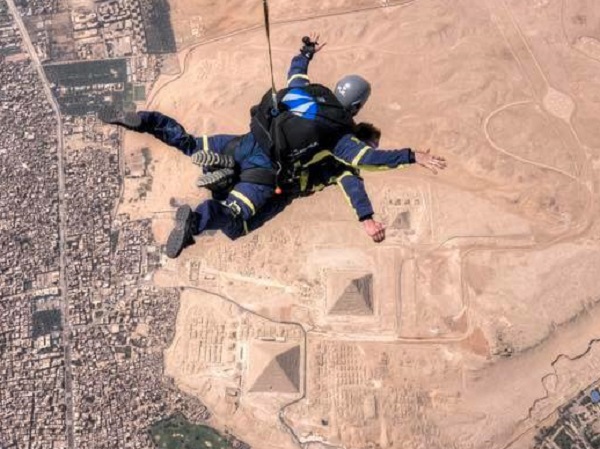 Skydive over the Great Pyramid at Giza, Egypt 2019
