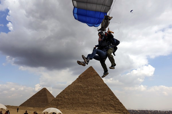 Skydive over the Great Pyramids in Egypt